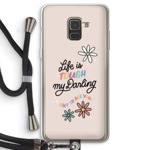 Tough Life: Samsung Galaxy A8 (2018) Transparant Hoesje met koord