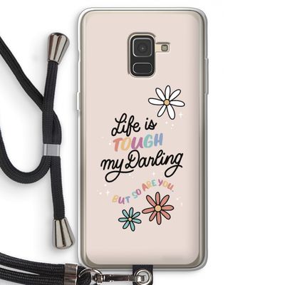Tough Life: Samsung Galaxy A8 (2018) Transparant Hoesje met koord