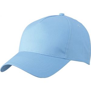 10x stuks 5-panel baseball petjes /caps in de kleur lichtblauw