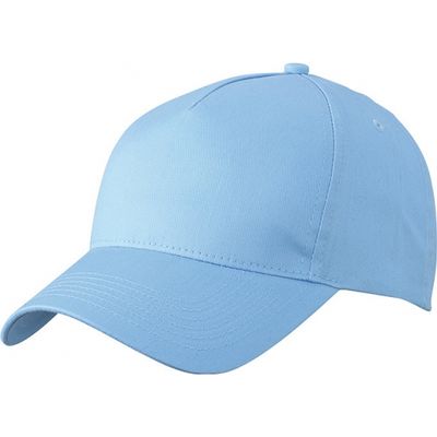 10x stuks 5-panel baseball petjes /caps in de kleur lichtblauw