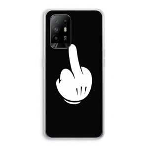 Middle finger black: Oppo A94 5G Transparant Hoesje