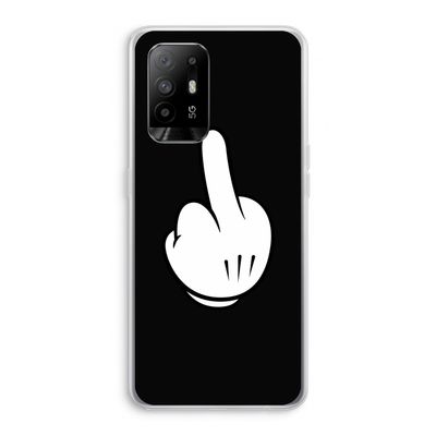 Middle finger black: Oppo A94 5G Transparant Hoesje