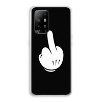 Middle finger black: Oppo A94 5G Transparant Hoesje