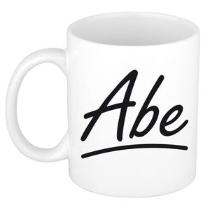 Naam cadeau mok / beker Abe met sierlijke letters 300 ml