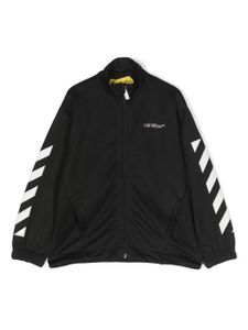 Off-White Kids sweat zippé à logo imprimé - Noir