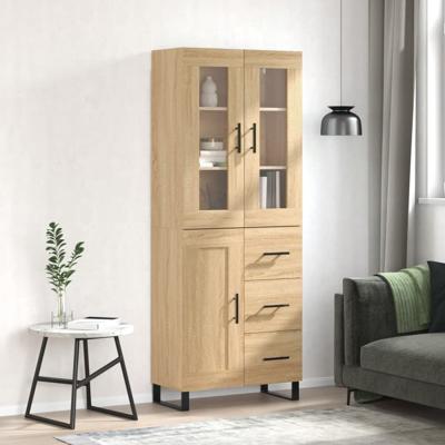 Hoge kast 69,5x34x180 cm bewerkt hout sonoma eikenkleurig
