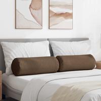 Bolster Kussens 2 pcs Bruin 25 x 70 cm Stof Bolster Kussens 2 pcs Bruin 25 x 70 cm Stof
