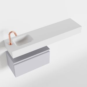 Toiletmeubel Mondiaz Andor | 120 cm | Meubelkleur Cale | Lex vrijhangend wastafel Talc Links | 1 kraangat
