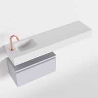 Toiletmeubel Mondiaz Andor | 120 cm | Meubelkleur Cale | Lex vrijhangend wastafel Talc Links | 1 kraangat