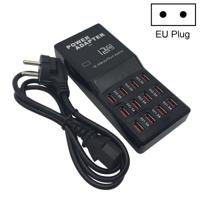 W-858 12A 12 poorten USB snel opladen Dock Desktop slimme lader AC100-240V EU plug (zwart)