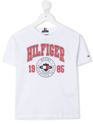 Tommy Hilfiger Junior t-shirt à logo imprimé - Blanc