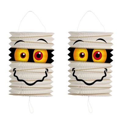 3x stuks ronde lampion 16 cm mummie