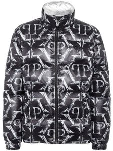 Philipp Plein veste matelassée à logo imprimé - Noir