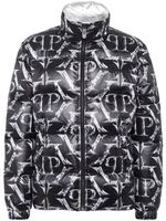 Philipp Plein veste matelassée à logo imprimé - Noir - thumbnail