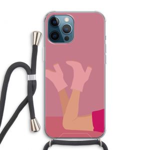 Pink boots: iPhone 12 Pro Max Transparant Hoesje met koord