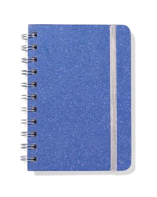 051 Notitieboek A6 Gelinieerd Glitter (blauw)