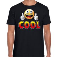 Funny emoticon t-shirt cool zwart voor heren - thumbnail