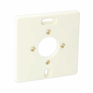 Montageplaat enkel met messing busjes 81x81mm creme AT1391 voor stopcontact of schakelaar