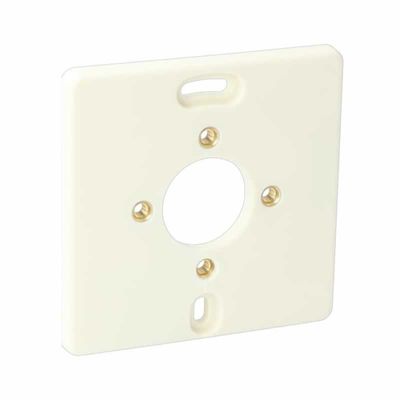 Montageplaat enkel met messing busjes 81x81mm creme AT1391 voor stopcontact of schakelaar