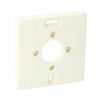 Montageplaat enkel met messing busjes 81x81mm creme AT1391 voor stopcontact of schakelaar