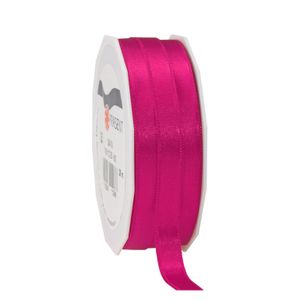 1x Luxe hobby/decoratie fuchsia roze satijnen sierlinten 1 cm/10 mm x 25 meter