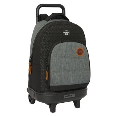 Schoolrugzak met Wielen BlackFit8 Old school Zwart Grijs 33 x 45 x 22 cm