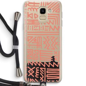 Marrakech Pink: Samsung Galaxy J6 (2018) Transparant Hoesje met koord