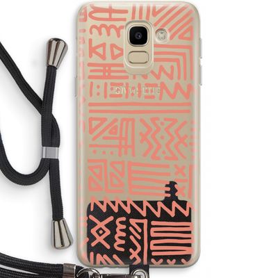 Marrakech Pink: Samsung Galaxy J6 (2018) Transparant Hoesje met koord