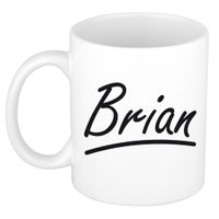 Naam cadeau mok / beker Brian met sierlijke letters 300 ml   -