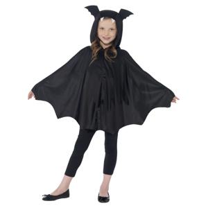 Verkleedpak/cape Vleermuis - zwart - voor kinderen - Halloween/carnaval verkleed kostuum