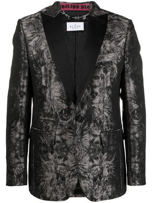 Philipp Plein blazer Gothic Plein en jacquard - Noir