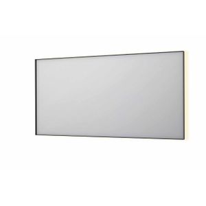 INK SP32 spiegel - 160x4x80cm rechthoek in stalen kader incl indir LED - verwarming - color changing - dimbaar en schakelaar - geborsteld metal black 8410095