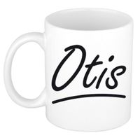 Naam cadeau mok / beker Otis met sierlijke letters 300 ml - thumbnail