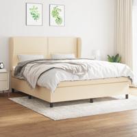 Boxspring met matras stof crèmekleurig 180x200 cm