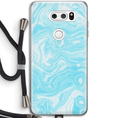 Waterverf blauw: LG V30 Transparant Hoesje met koord