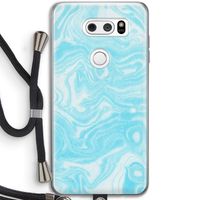 Waterverf blauw: LG V30 Transparant Hoesje met koord