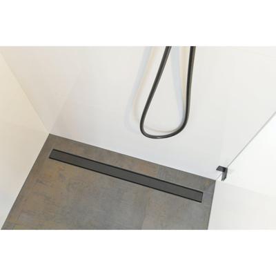 Easy Drain Compact 30 TAF Modulo douchegoot RVS m. Zero+ rooster, waterslot 30mm 70cm inbouwdiepte 70mm met zijuitloop zwart edm1tafzm700-30b
