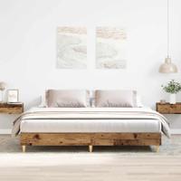 Bedframe zonder matras 200x200 cm spaanplaat bewerkt hout