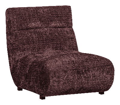 WOOOD Fauteuil 'Observe' Chenille, kleur Aubergine
