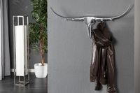 Design kapstok BULL 100cm aluminium wanddecoratie stierenkop - 20076 - thumbnail
