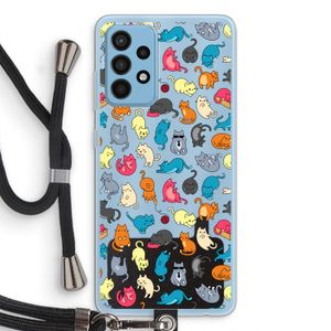 Kleurrijke katten: Samsung Galaxy A52 Transparant Hoesje met koord