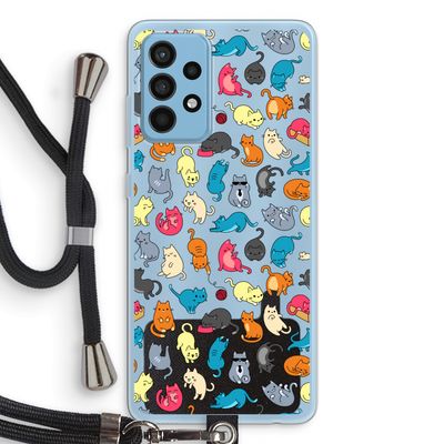 Kleurrijke katten: Samsung Galaxy A52 Transparant Hoesje met koord