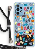 Kleurrijke katten: Samsung Galaxy A52 Transparant Hoesje met koord