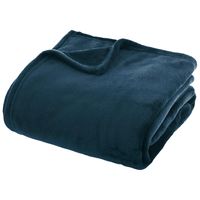 Fleece deken/fleeceplaid - donkerblauw - 180 x 230 cm - polyester - bankdeken