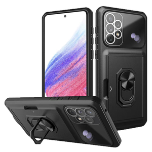 iPhone 11 hoesje - Backcover - Pasjeshouder - Shockproof - Ringhouder - Kickstand - Extra valbescherming - TPU - Zwart