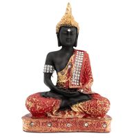 Mediterende Boeddha Geschilderd (23 cm) - thumbnail