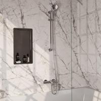 BRAUER Stripe Baddouche Thermostaatkraan - SET 02 - opbouw - glijstang - 3-standen handdouche - doucheslang - chroom 5-CE-341