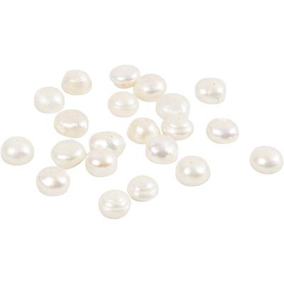 Creativ Company Zoetwaterparels, afm 4-6 mm, gatgrootte 1 mm, ca. 57 stuk, parelmoer, 40 cm/ 1 doos
