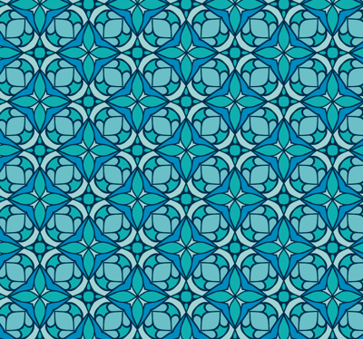 Blauw patroon badkamer behang Blauw patroon badkamer behang