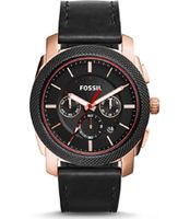 Horlogeband Fossil FS5120 Leder Zwart 24mm